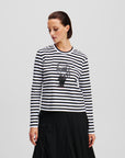 Ikon stripe long-sleeved T-shirt