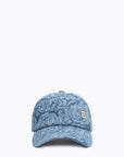 Baseball cap in rose print denim