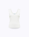 Knit top with scalloped edges