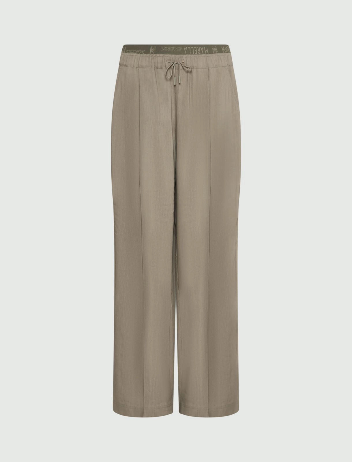 Straight-fit stretch viscose and linen trousers
