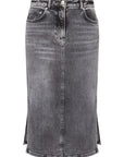 High-waisted denim skirt