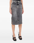 High-waisted denim skirt