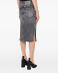 High-waisted denim skirt