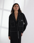 Contrast stitch jacket