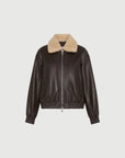 Leather bomber jacket