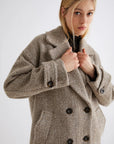Straight-fit wool-blend heavy jacket