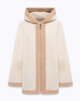 Sheepskin effect coat with logo