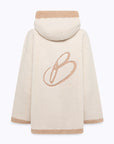 Sheepskin effect coat with logo