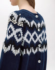 Wool cardigan sweater with crystals
