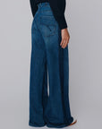 High-waisted denim wide-leg jeans
