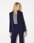 Jacket in double layer stretch crepe fabric