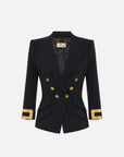Jacket in double layer stretch crepe fabric with jewel logo