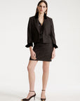 Mouline wool-blend short skirt