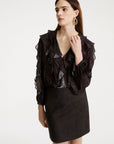 Ruffled georgette blouse
