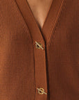 Knit cardigan with jewel buttons