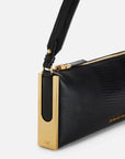 Over-the-shoulder bag with lizard print