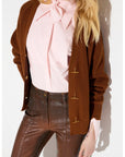 Knit cardigan with jewel buttons