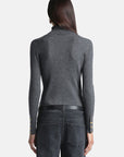 Flat-ribbed turtleneck sweater