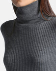 Flat-ribbed turtleneck sweater
