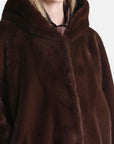 Fur-effect hooded jacket