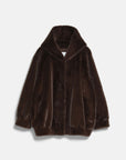 Fur-effect hooded jacket