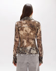 Silk-blend ruffle shirt