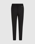 MiLA Boutique black wool-blend tailored pants with elasticated back waistband and metal logo rivet.