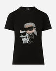 KARL IKONIK Rhinestone KARL & Choupette T-shirt