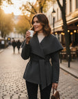 Cape jacket with belt
