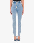 Denim slim trousers