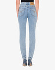 Denim slim trousers