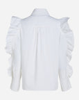 Ruffle cold-shoulder shirt