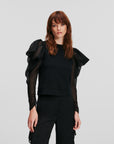 Organza sleeve top handpicked by Hun Kim