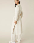 Linen-blend duster coat