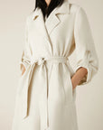 Linen-blend duster coat