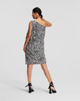 Zebra-print asymmetric dress