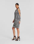 Zebra-print asymmetric dress