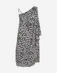 Zebra-print asymmetric dress