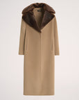 Coat with faux fur lapels