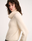 Rib-knit turtleneck pullover