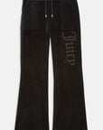 Low rise jewelled classic velour track pants