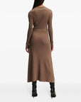 Long-sleeved belted knit dress