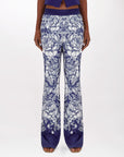 Printed satin trousers