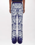 Printed satin trousers