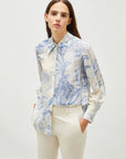 Print silk shirt