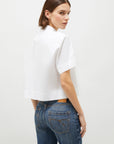 Cropped poplin shirt