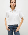 Cropped poplin shirt