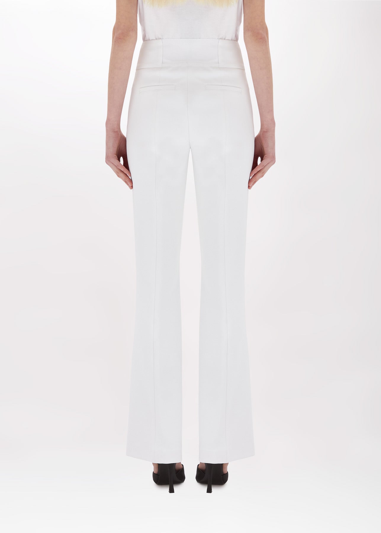 Flared pants in stretch crepe