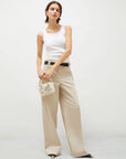 Stretch satin trousers