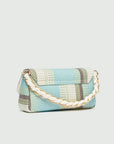 Multicoloured raffia baguette bag